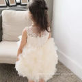 One Piece Nouveau Vente Chaude Partie Bébé Robes D&#39;anniversaire 1 an Âge Nouveau Né Né Mariage Fluffy Crémeux Flowerl Fille Robes En Gros